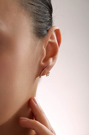 Taşlı Burgu Spine Küpe