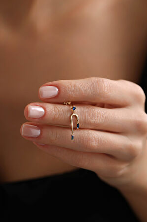 Lacivert Taşlı Sallantılı Frigg Küpe