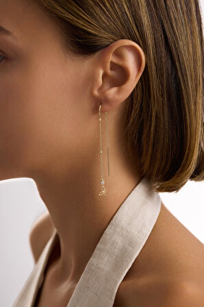 Taşlı Fly Sallantılı Küpe