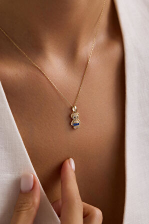 Mini Bear Blue Kolye Ucu