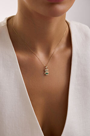 Mini Bear Green Kolye