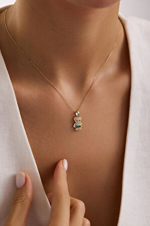 Mini Bear Green Kolye