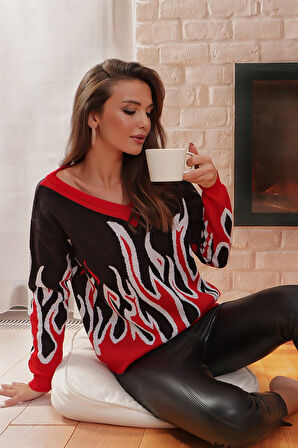 Alev Desenli V Yaka Kazak