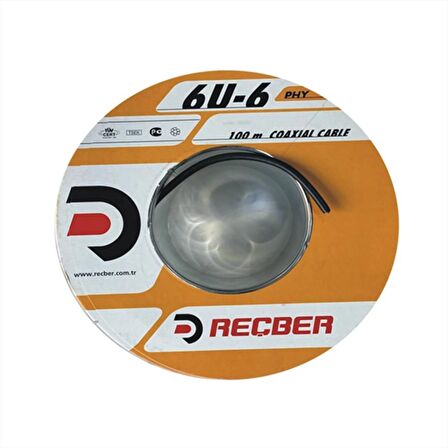 Reçber 90 Mt Rg6 U6 Bakır Yeşil-Siyah Cu-Cu Uydu Anten Kablosu