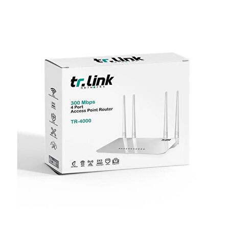 Tr-Link TR-4000 300 Mbps 4 Port 4 Antenli Access Point Router