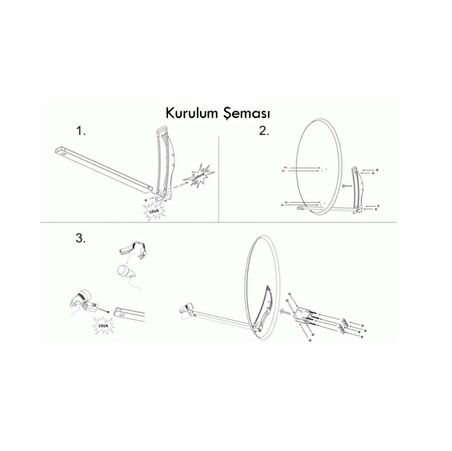 Sab 97 Cm Antrasit Ofset Çanak Anten