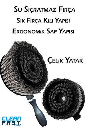 Su Sıçratmayan Fırça Koltuk Yıkama Temizleme Fırçası