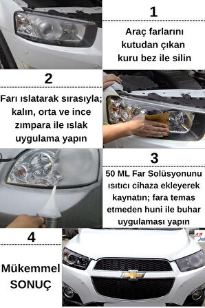 Buharlı Araba Far Temizleme ve Parlatma Seti Yeni Nesil Premium 9 Parça Set