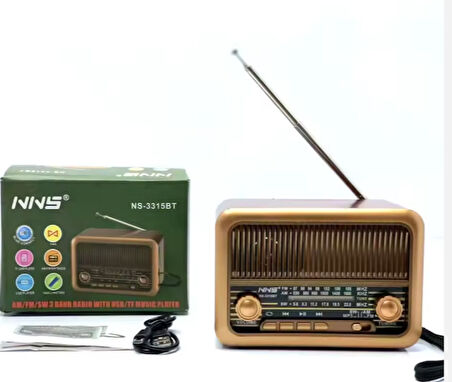 Nostalji Radio, Bluetooth Hoparlör, Şarz Edilebilir El Radyosu
