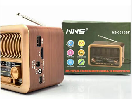 Nostalji Radio, Bluetooth Hoparlör, Şarz Edilebilir El Radyosu