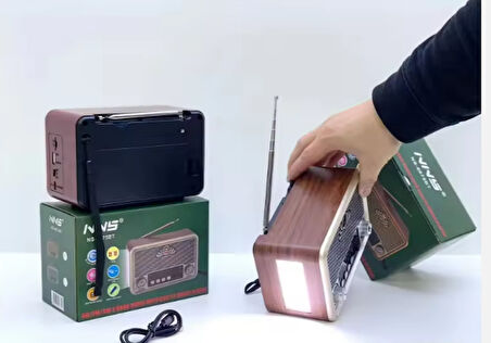 Nostalji Radio, Bluetooth Hoparlör, Şarz Edilebilir El Fenerli Taşınabilir Ses Sistemi