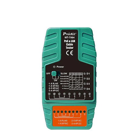 Luxury,  RJ11/RJ12/RJ45 Poe Lan Kablo Test Cihazı  Proskit MT 7064