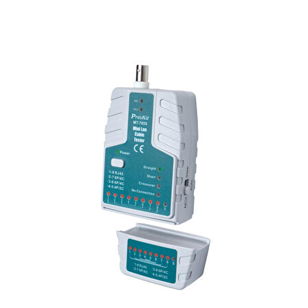 Luxury RJ45, RJ-11/RJ-12, BNC kablo test cihazı, Voltaj dedektörü  Proskit MT 7058