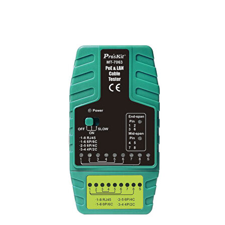 Luxury ,RJ11/RJ12/RJ45 Poe ve Lan Kablo Test Cihazı Proskit  MT-7063