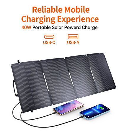 Solar Şarj 40W Güneş Enerjili Powerbank, Güç Ünitesi