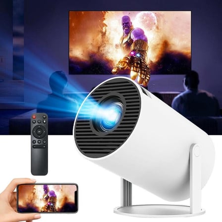 Portatif Android Sistemli Wifi / Bluetooth Ekran Yansıtma LED Full HD Hoparlörlü Projeksiyon Cihazı