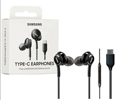 AKG Kablolu Kulaklık Type-C Bağlantı, Yüksek Ses Kalitesi, Mikrofonlu, Ergonomik Tasarım Ekstra Bass