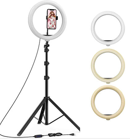 10 Inch 3 Kademeli Ring Light – Ayarlanabilir Işık ve Mükemmel Selfie Işığı