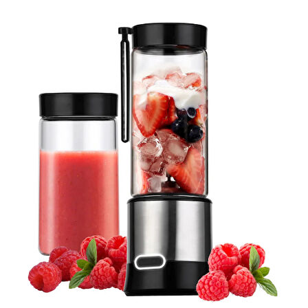 450 ml + 380 ml bardak ile beraber Taşınabilir Şarj Edilebilir Kişişel Blender Bıçaklı Buz Kırıcı