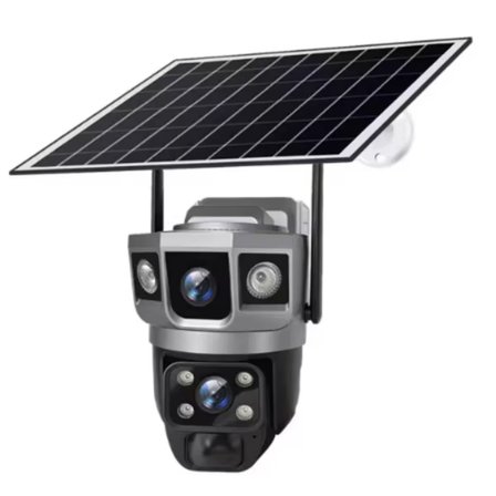 1080P 360 Derece Hareketli Güvenlik Kamera Sensörlü Dış Mekan Kullanımına ve Suya Dayanıklı Solar Panelli Güneş Enerjili IP Kamera
