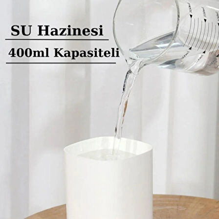 H2o Humidifier 400 ml Ulrasonik Hava - Oda- Araç Nemlendirici Buhar Makinesi Aroma Difüzörü