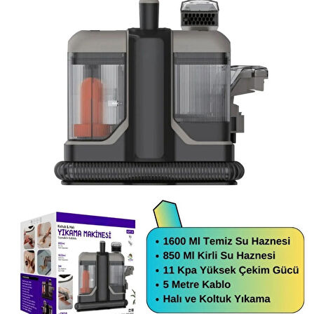 450W Sulu Yıkama Makinesi Halı Koltuk Döşeme Yatak Kanepe Puf Temizleme Leke Çıkartma Makinesi