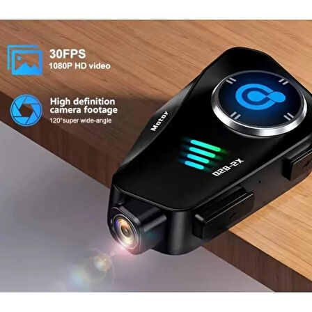 Q28-2X motosiklet kask Bluetooth interkom su geçirmez 1080P Hd sürüş kaydedici kablosuz kamera