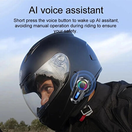 Q08 5.3 Uyumlu Motosiklet Kask Kulaklık Intercom Işıklı Motorsiklet Interkom