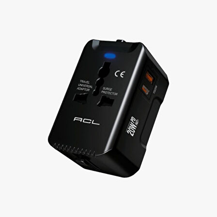 Evrensel Eu Us Au Uk Priz Fiş Çevirici Dönüştürücü Seyahat Adaptörü 2 Type-c 1 Usb Çıkışlı Adaptör