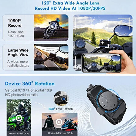 Q28-2X Motosiklet Kask Bluetooth İntercom Yeni Nesil 1080P Hd Sürüş Kaydedici Kablosuz Kamera