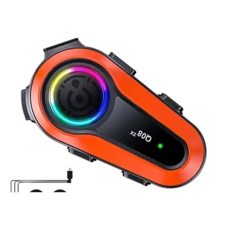 Q08 Intercom Motosiklet Bluetooth Kulaklık 2 Sürücü Görüşme, Uzun Menzil,
