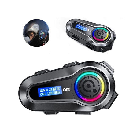 5.3 İki Telefon Uyumlu Yeni Nesil RGB Işıklı Intercom Motosiklet Kask Kulaklık Motorsiklet Intercom