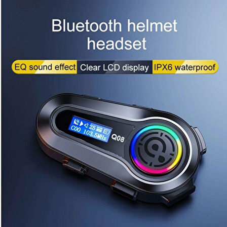 5.3 İki Telefon Uyumlu Yeni Nesil RGB Işıklı Intercom Motosiklet Kask Kulaklık Motorsiklet Intercom