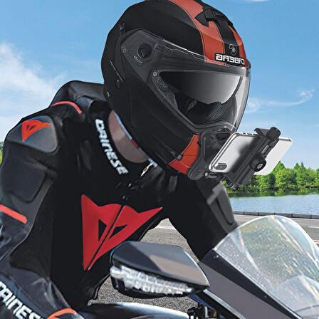 T-96 Motosiklet Telefon Tutucu | Dönebilen Gidon Tipi Sabit ve Güçlü Kavrama Aparatı