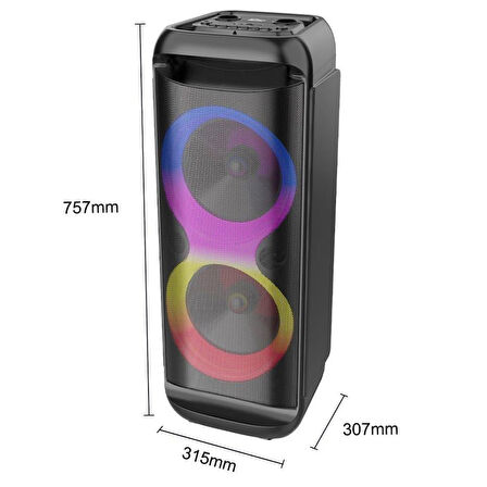 ACL Mikrofonlu Karaoke Bluetooth Hoparlör Kablosuz Şarjlı Işıklı Taşınabilir Müzik Sistemi