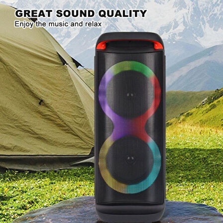 ACL Mikrofonlu Karaoke Bluetooth Hoparlör Kablosuz Şarjlı Işıklı Taşınabilir Müzik Sistemi