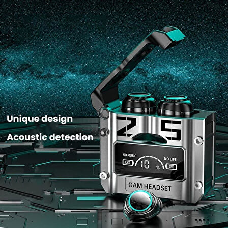 M25 Bluetooth Kulak İçi Kablosuz Kulaklık Dijital Ekran Göstergeli  TWS Oyuncu Kulaklığı