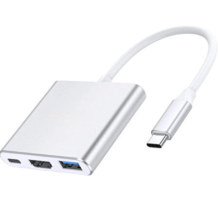 ACL USB-C Hub Çoklayıcı USB-A USB-C HDMI Girişli Metal Gövdeli Adaptör Dönüştürücü