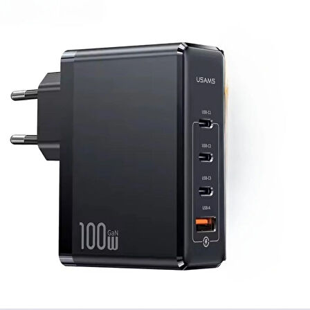 FC24 100W GaN Hızlı Şarj Adaptörü 3xUSB-C 1xUSB-A Girişli PD Destekli Çoklu Şarj Cihazı