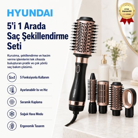 Elektrikli Fırça 5-in-1 Saç Kurutma & Düzleştirici