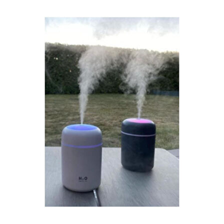 Yuvarlak İkili Hava Nemlendirici – 300 ml Ultrasonik Buhar Makinesi ve Aroma Difüzörü, Sessiz Çalışma, LED Işıklı, Ev & Ofis İçin Nem Dengeleyici