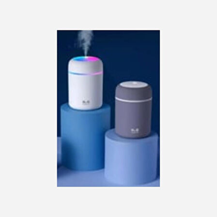 Yuvarlak İkili Hava Nemlendirici – 300 ml Ultrasonik Buhar Makinesi ve Aroma Difüzörü, Sessiz Çalışma, LED Işıklı, Ev & Ofis İçin Nem Dengeleyici