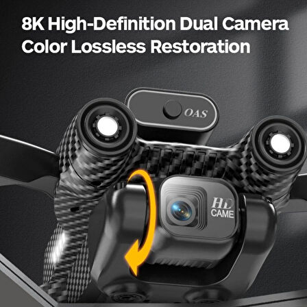 A13 Drone,8K Çift Kameralı Karbon Fiber, Elektrikli Ayarlanabilir Lens, Uzaktan Kumandalı Drone