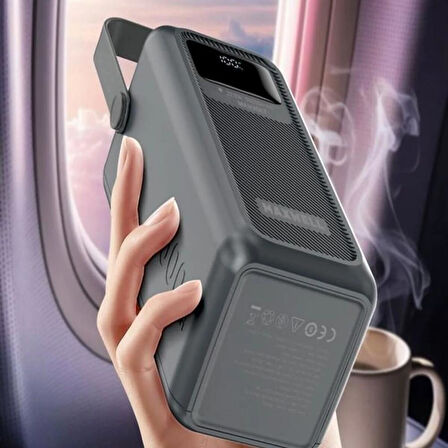 LED Fenerli Dahili Kablolu 22,5 W 50.000 mAh Hızlı Şarjlı Powerbank