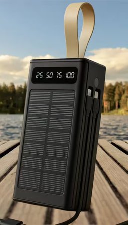 P37 30000 mAh Güneş Enerjili Powerbank, Hızlı Şarj, Çift USB Çıkışlı, Suya ve Darbelere Dayanıklı Taşınabilir Şarj Cihazı