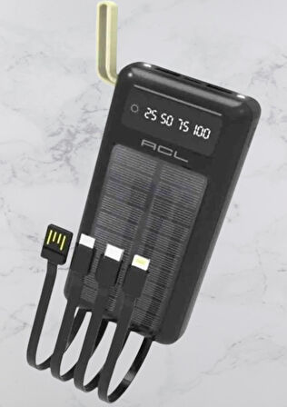 ACL PW-61 30000 mAh Güneş Enerjili Powerbank, Hızlı Şarj, Çift USB Çıkışlı, Suya ve Darbelere Dayanıklı Solar Taşınabilir Şarj Cihazı