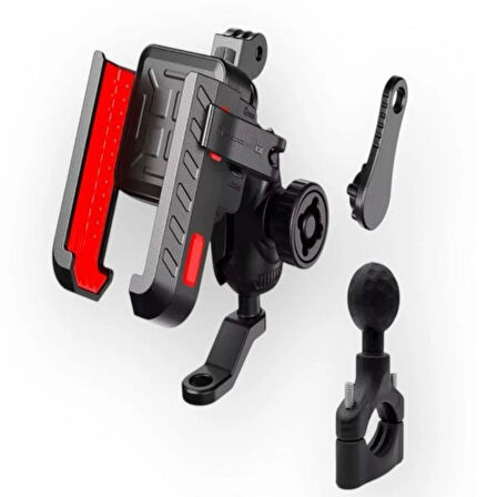 Titreşim Engelleyici 360° Döner Motosiklet Telefon Tutucu, Gidon Bağlantılı, 4”-6.9” Uyumlu Dayanıklı Tutacak