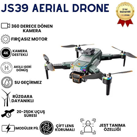 JS39 Drone, Akıllı 4K Uzaktan Kumandalı, Fırçasız motorlu Engel Kaçınma, Çift lens Korumalı Drone