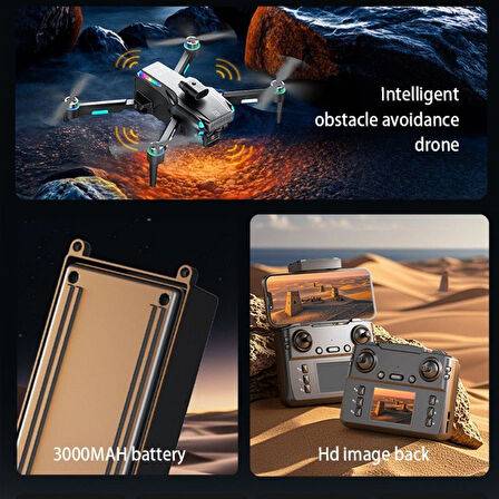 D9 Drone,Fırçasız Motorlu,90° Elektrikli Kamera, Tek Tuş Kalkış–İniş LED Işıklı 4K Akıllı Drone