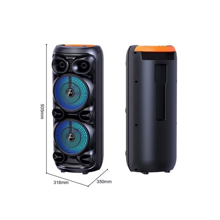 ABS-8207  D28 RGB Işıklı Mikrofonlu Kumandalı USB/tf/BT/fm/aux Bluetooth Hoparlör Siyah